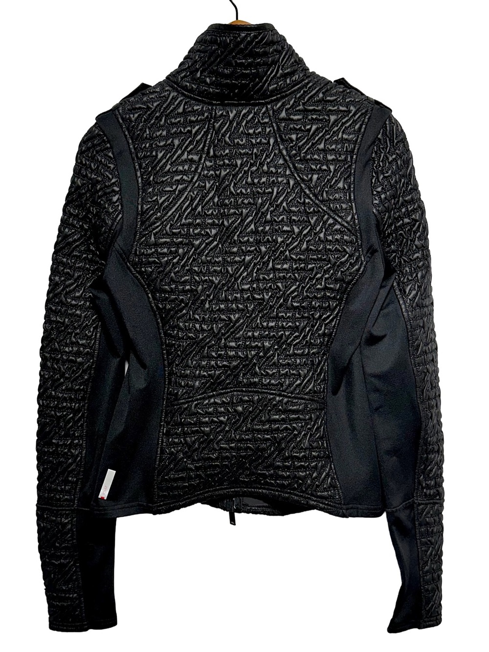 ZELLA Black Textured Quilted Moto Jacket Athleisure Minimalist - Picture 6 of 7